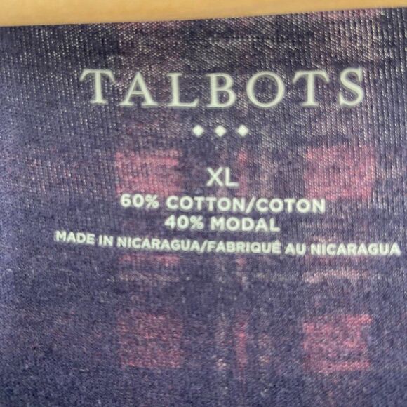 Talbots Plaid Long Sleeve Top Black Red White Size XL - Picture 2 of 9